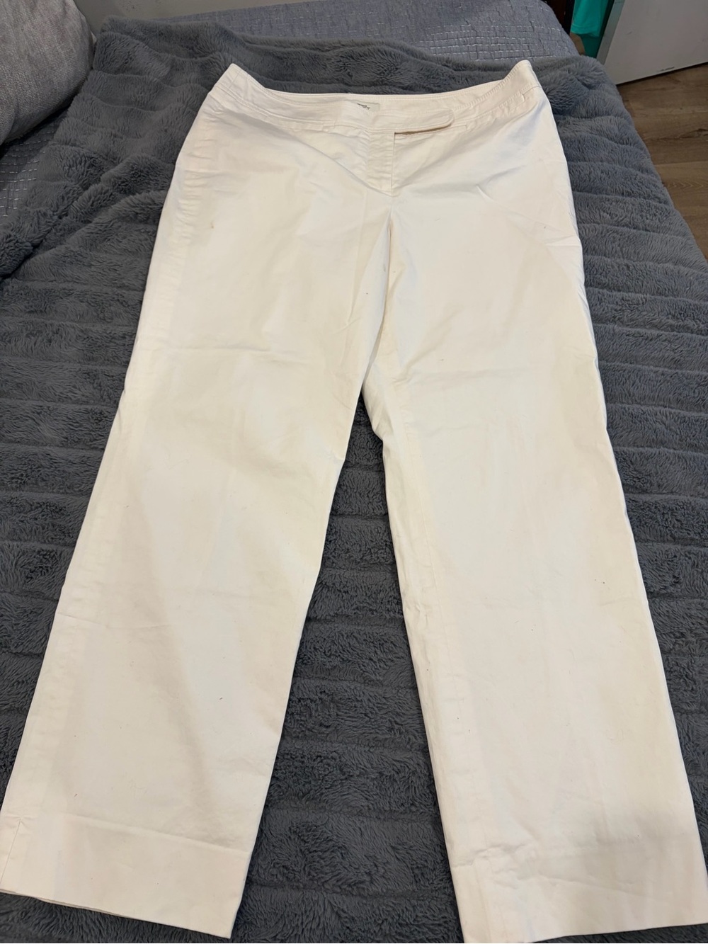 LOFT Cream Straight-Leg Casual Pants